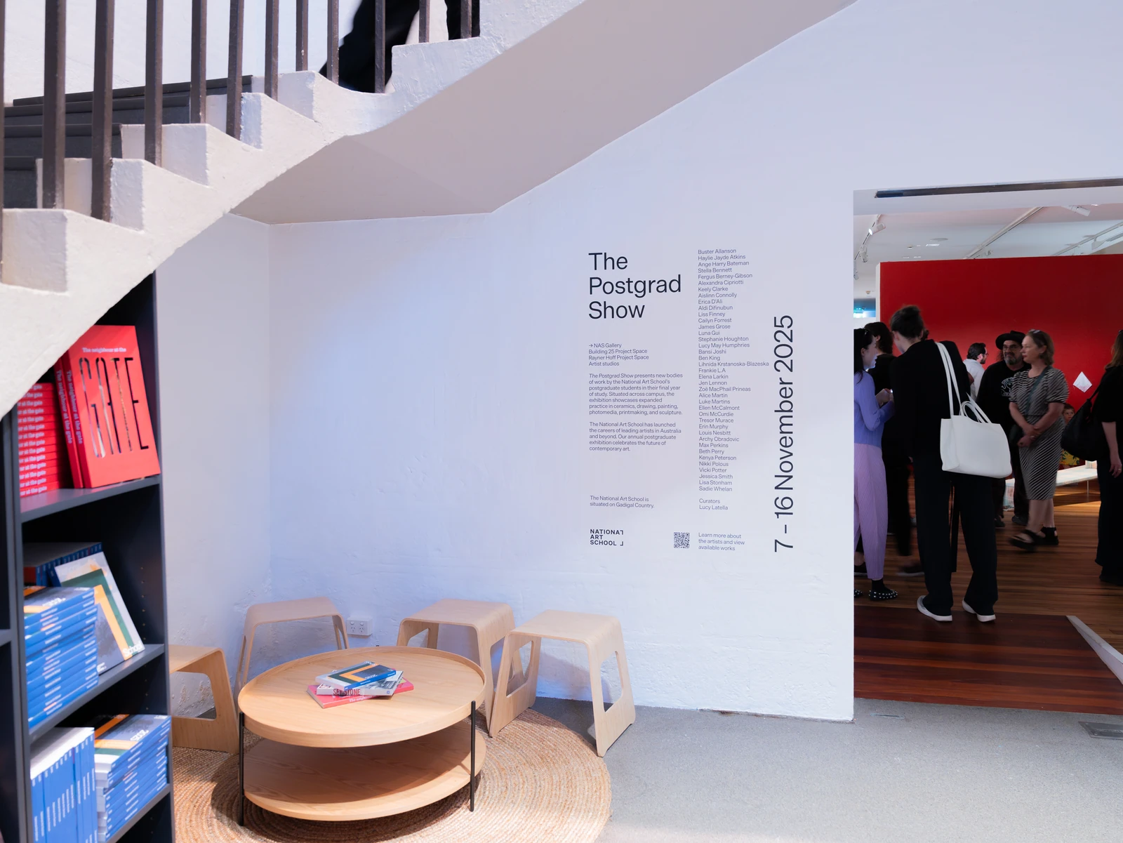 Postgrad Show signage inside the National Art School