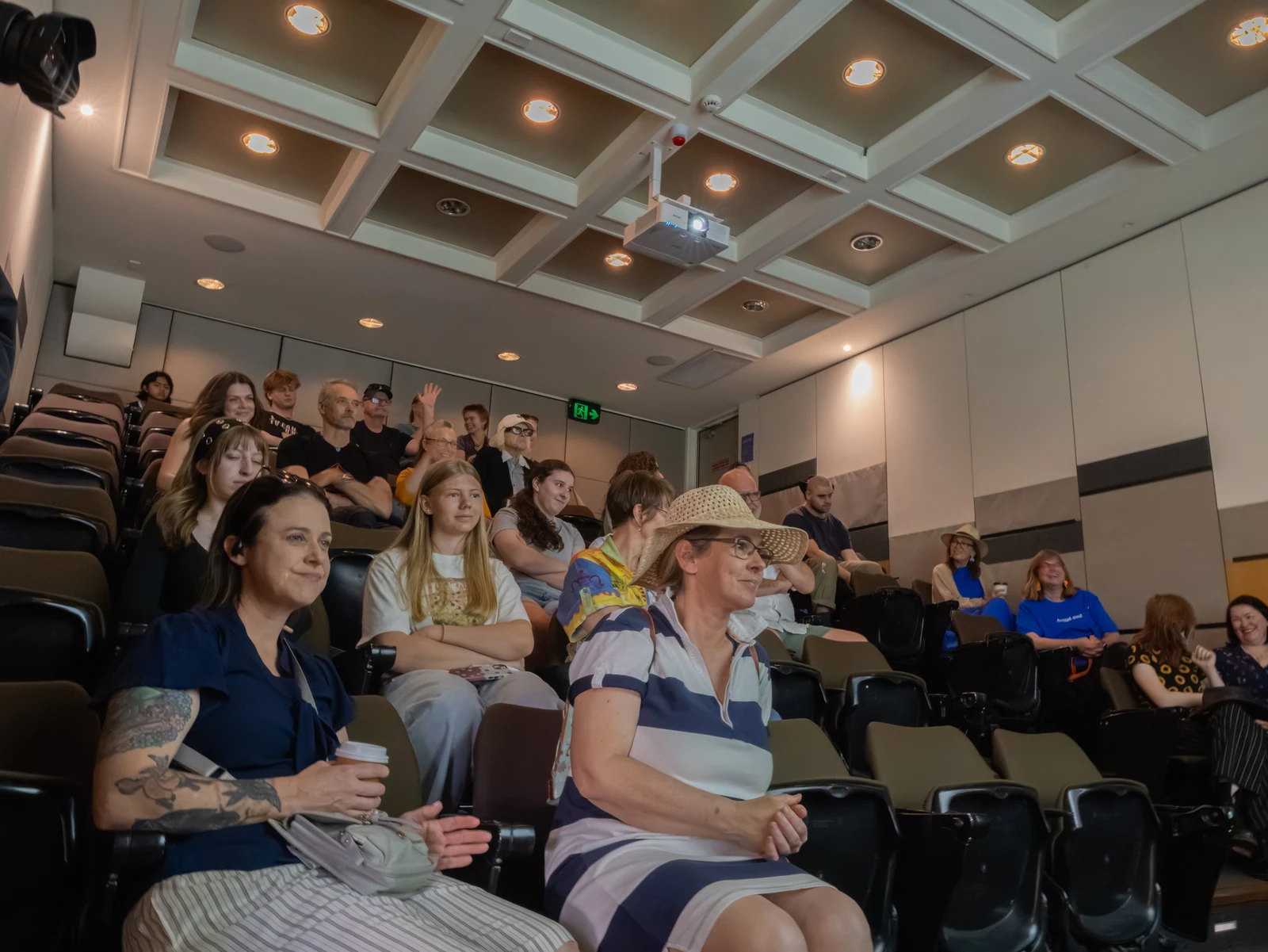 An audience attending an Open Day talk